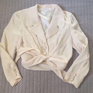 Vintage 100% silk Tahari cropped blazer blouse